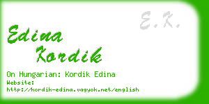 edina kordik business card